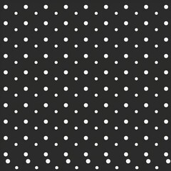 Aufkleber - Black background with white polka dots creates a modern and stylish visual pattern for various design projects. Generative AI