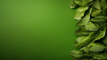 A bunch of green leaves on a green background