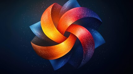 Poster - A vibrant, abstract design featuring swirling colors in a star-like shape.