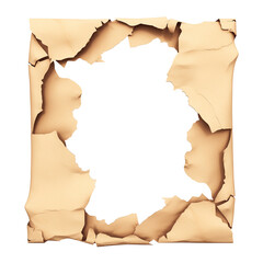 Poster - torn paper design with jagged edges, isolated on transparency background, creating flat and textured 3D effect. ripped paper reveals central blank space, perfect for creative designs