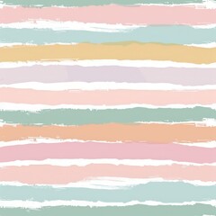 Poster - Colorful striped pattern in pastel shades with textured brush strokes on a light background. Generative AI