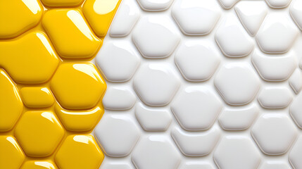 Aufkleber - A vibrant abstract design featuring yellow and white hexagonal shapes resembling honeycomb.