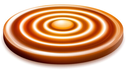 Aufkleber - A glossy, circular design with concentric rings in shades of brown and orange, resembling a decorative or artistic piece.