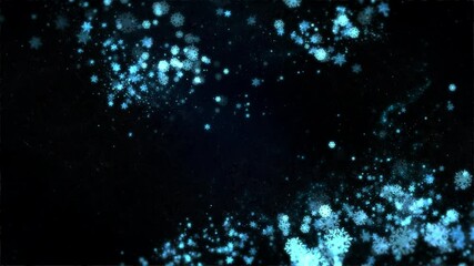 Wall Mural - Two Blue and White Snowflake flow Looped Background V01
