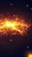 Wall Mural - Vibrant cosmic explosion illuminating the dark expanse of space with fiery tendrils and distant stars