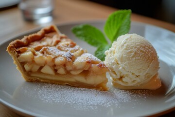 Canvas Print - Apple Pie with Vanilla Ice Cream