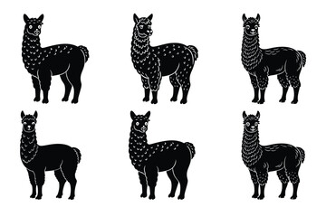 Wall Mural - Alpaca silhouette vector illustration