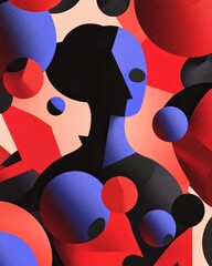 Poster - Exploring the Fusion of Form and Color Through Abstract Geometric Shapes in Anaglyph Style