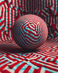 Poster - Dynamic Interplay of Abstract Geometric Shapes in Vivid Anaglyph Hues
