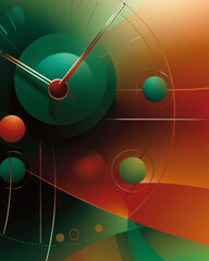 Poster - Exploring the Artistic Fusion of Time With an Abstract Neumorphic Clock Design in Vibrant Colors
