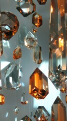 Aufkleber - Intricate Display of Rauchtopaz and Smoky Quartz Gems Capturing Light in Brilliant Hues