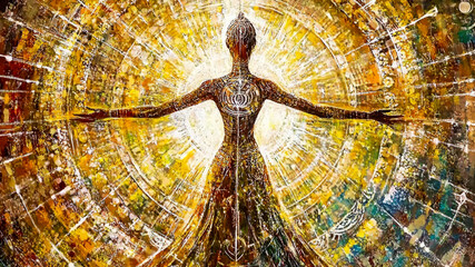 Poster - Artistic Expression of Empowerment Through Radiant Energy and Vibrant Colors