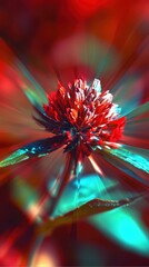 Poster - Exploring Intricate Beauty in a Blooming Flower With Vibrant Anaglyph Edges