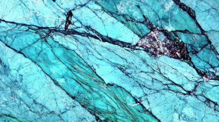 Poster - Stunning Natural Turquoise Stone Surface with Intricate Veins and Textures Ideal for Decorative Arts, Jewelry, and Background Uses in Creative Projects