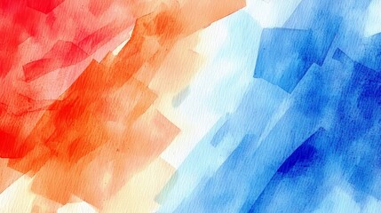 Poster - Abstract Watercolor Background in Red and Blue Tones with Soft Brush Strokes for Creative and Artistic Themes