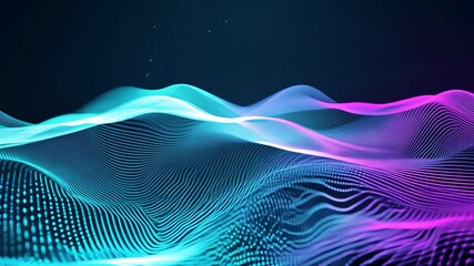 Poster - Beautiful Abstract Wave Technology Background with Digital Light Effects