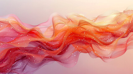 Wall Mural - colorful waves of silk flowing through soft light