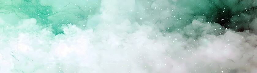 Poster - Soft Ethereal Smoke and Mist in Shades of Green and White Creating a Dreamy and Tranquil Atmosphere for Background or Abstract Use