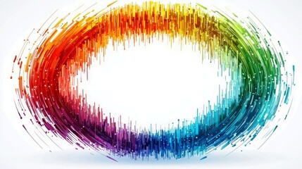 Poster - Vibrant Abstract Color Swirl Design with Bright Rainbow Hues and Artistic Shapes Set Against a Clean White Background for Creative Projects