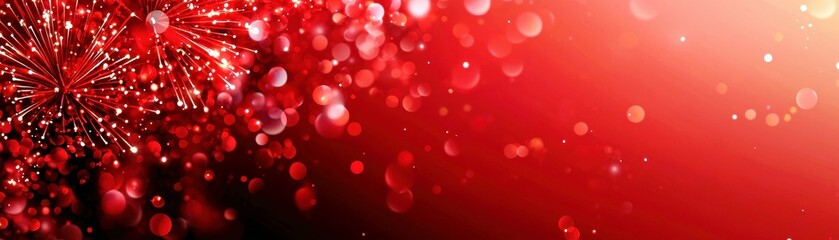 Poster - Vibrant Abstract Background with Blurry Red Lights and Sparkles Perfect for Celebrations, Events, and Festive Occasions in Stock Photo Imaging