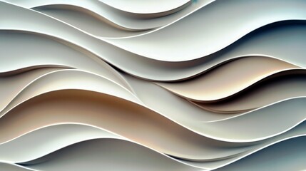 Aufkleber - Abstract waves of soft textured paper in neutral tones creating a calm and harmonious background for artistic or design purposes