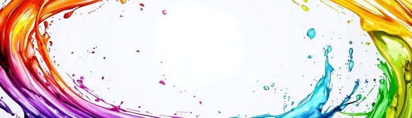 Poster - Vibrant Splash of Colorful Paint in Motion Creating Abstract Background for Creativity and Artistic Expression in Design Projects