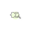 © Horizen - Minimalist puzzle piece with magnifying glass icon for problem solving concepts