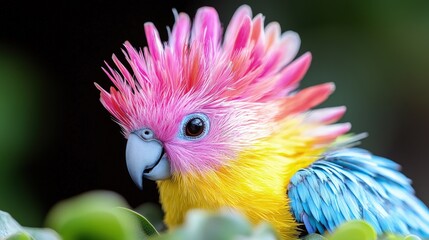 Wall Mural - Close-up of a vibrant pink and yellow Galah Cockatoo.