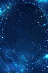Poster - Futuristic digital circuit background with glowing blue lights and abstract design