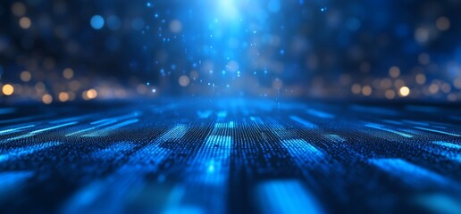 Abstract digital technology background with glowing lines.
