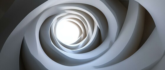 Poster - Abstract swirling design. Light at the end. AI.