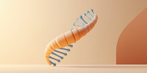 Poster - Abstract 3D render of a spiral structure. AI.