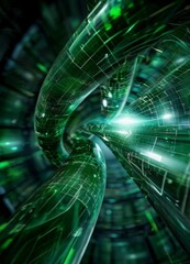 Poster - abstract futuristic green energy background highlighting sustainable innovation and development