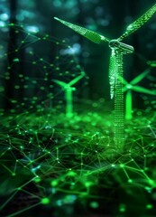Poster - abstract futuristic green energy background highlighting sustainable innovation and development