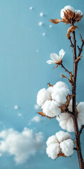 Concept photo of cotton branch with space for text