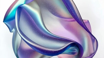 Poster - Colorful flowing fabric with a shimmering texture creating an artistic display of light and movement