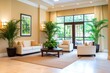 © Nana - A modern lounge area featuring comfortable seating and greenery, ideal for relaxation or meetings.