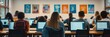 © milenialdesastudio - Students using laptops in a classroom.