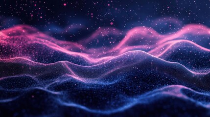 Wall Mural - A nebula with colorful waves in space.