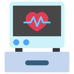 Monitor flat color icon, use for UI, UX, app and web development, digital or print. for industry, hospital management, health theme.