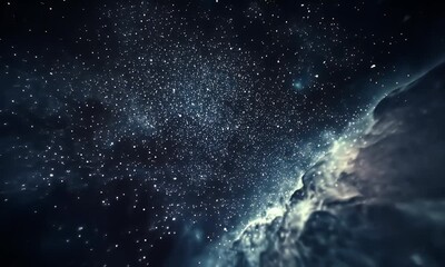 Wall Mural - A starry night sky filled with countless stars and cosmic clouds.