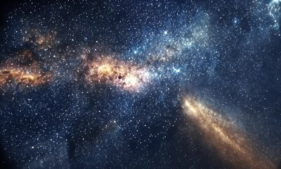 Wall Mural - A stunning view of a star-filled galaxy with vibrant colors and cosmic clouds.
