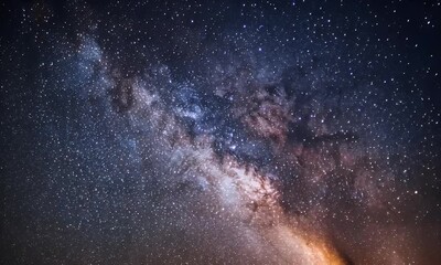 Wall Mural - A stunning view of the Milky Way galaxy filled with stars and a shooting star.