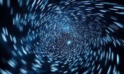 Wall Mural - A swirling vortex of blue light, creating a sense of movement and depth in a cosmic scene.