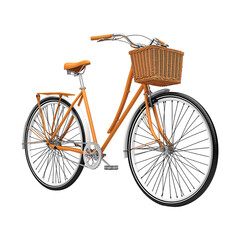 bicycle with basket isolated on white