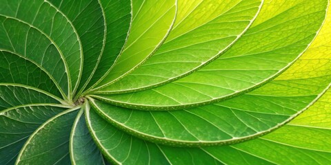 Poster - A spiral of vibrant green leaves creates an organic and intricate pattern, showcasing the beauty of nature's geometric designs.