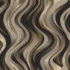 Leinwandbilder - Stylish wavy metallic design in gold and black for modern interior decor or fashion backgrounds. Generative AI