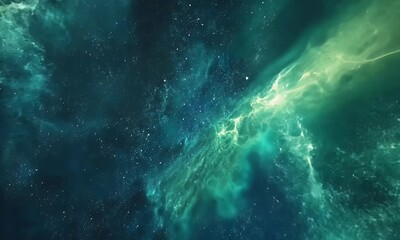 Wall Mural - A captivating cosmic scene showcasing swirling nebulae and stars in a dark universe.