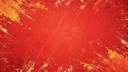 Poster - Abstract Red and Gold Splashes Background with a Distressed Texture