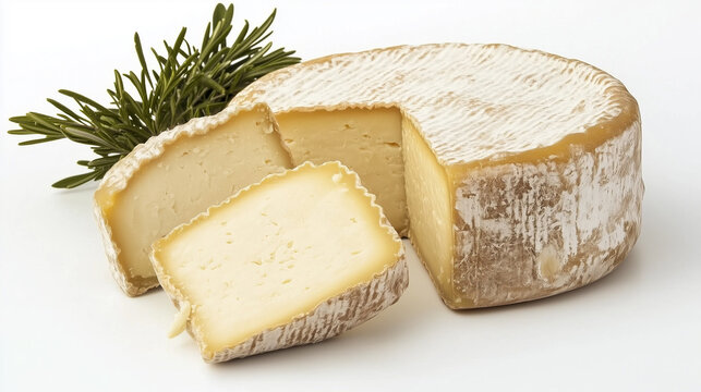 Photo of various types of cheese on a wooden board, food photography